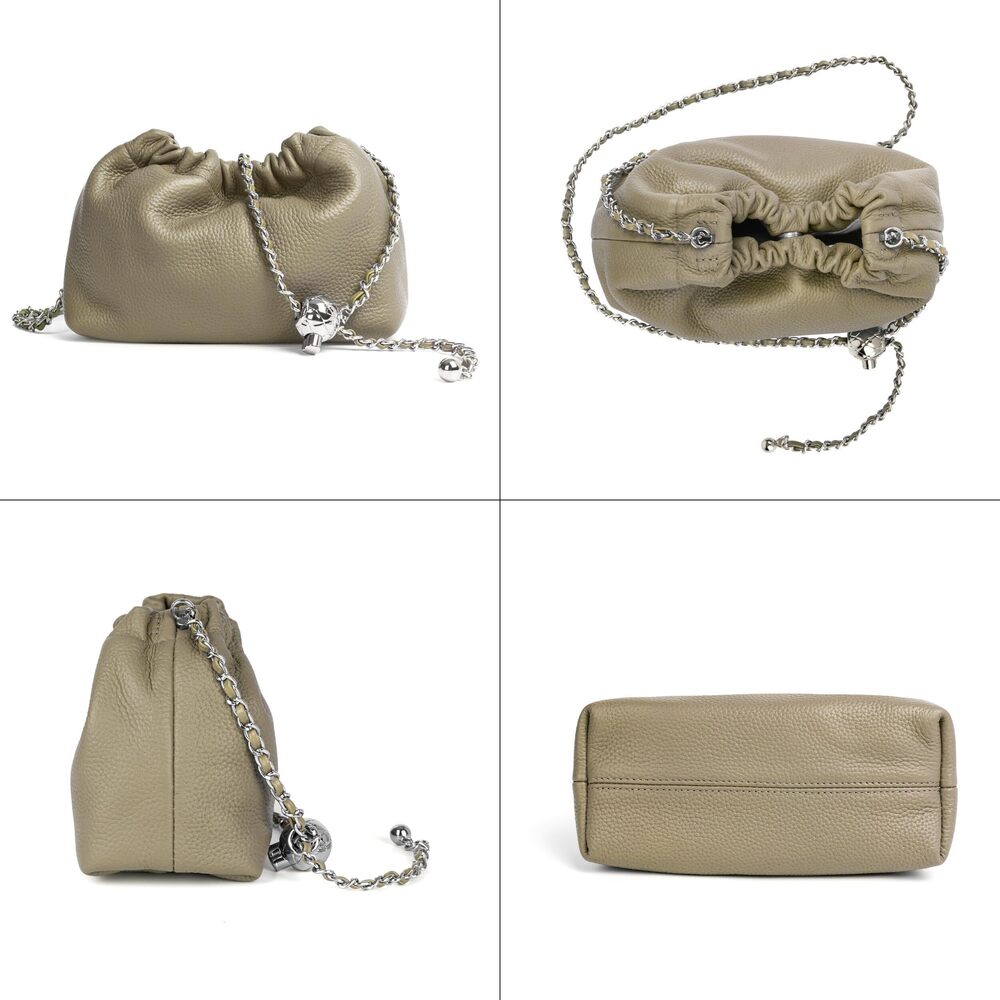 8126 Trendy Dumpling Crossbody Bag - Evening Clutch Leather Hobo Cloud - Picture 4 of 7